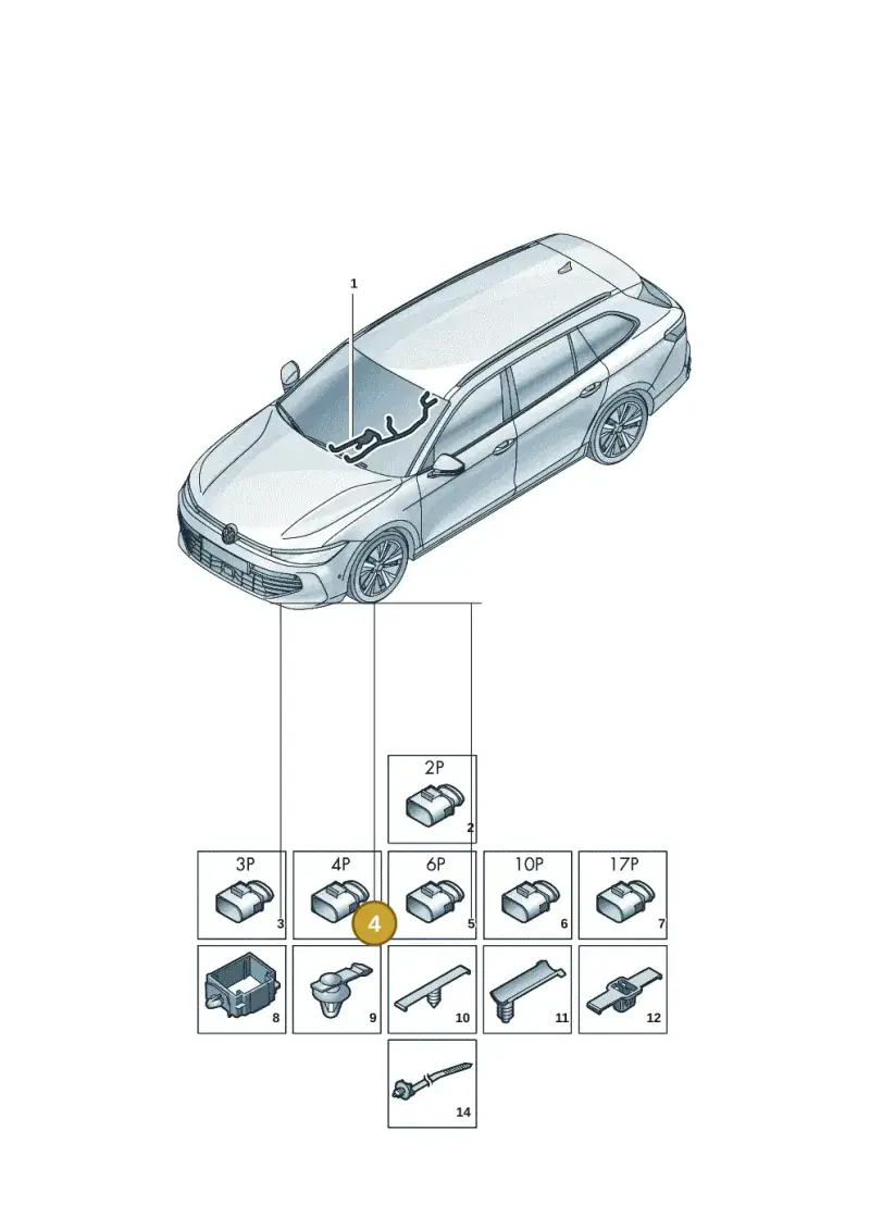 8K0973754 — Volkswagen Passat estate (2023-) diagram 3j0972050, position 4