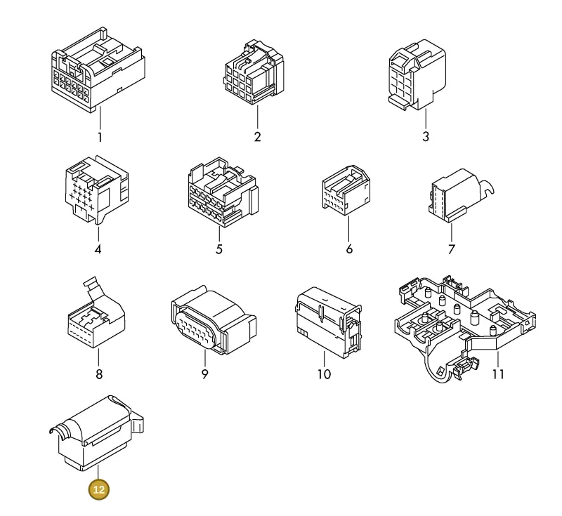 8K0973812C — Volkswagen 1J0 platform diagram 198971610, position 12