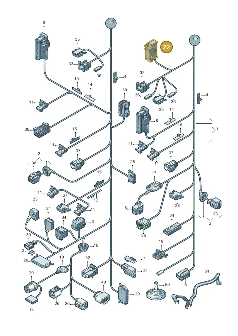 8K0973812C — Volkswagen Polo (2012-2014) diagram 672972010, position 22
