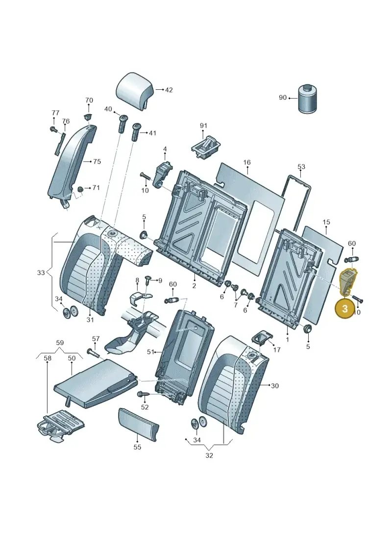 8K5885681B4PK — Volkswagen Passat CC (2008-2012) diagram 645885700, position 3