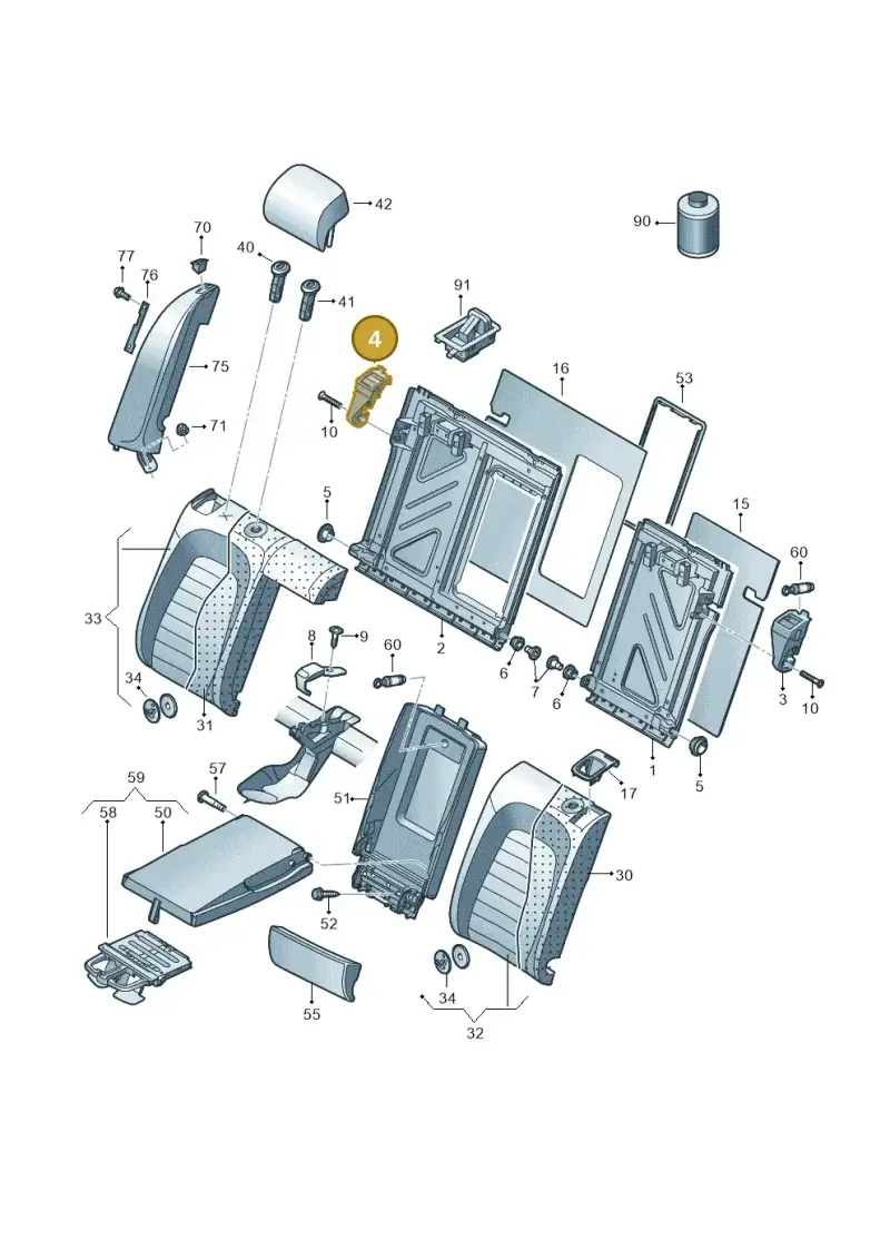 8K5885682A4PK — Volkswagen Passat CC (2008-2012) diagram 645885700, position 4