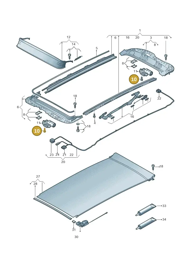 8K9898057B — Volkswagen Golf 2.0 (2016-2020) diagram 763877100, position 10