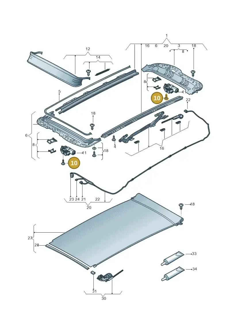 8K9898057B — Volkswagen Golf Estate 1.4 (2014-2017) diagram 796877010, position 10
