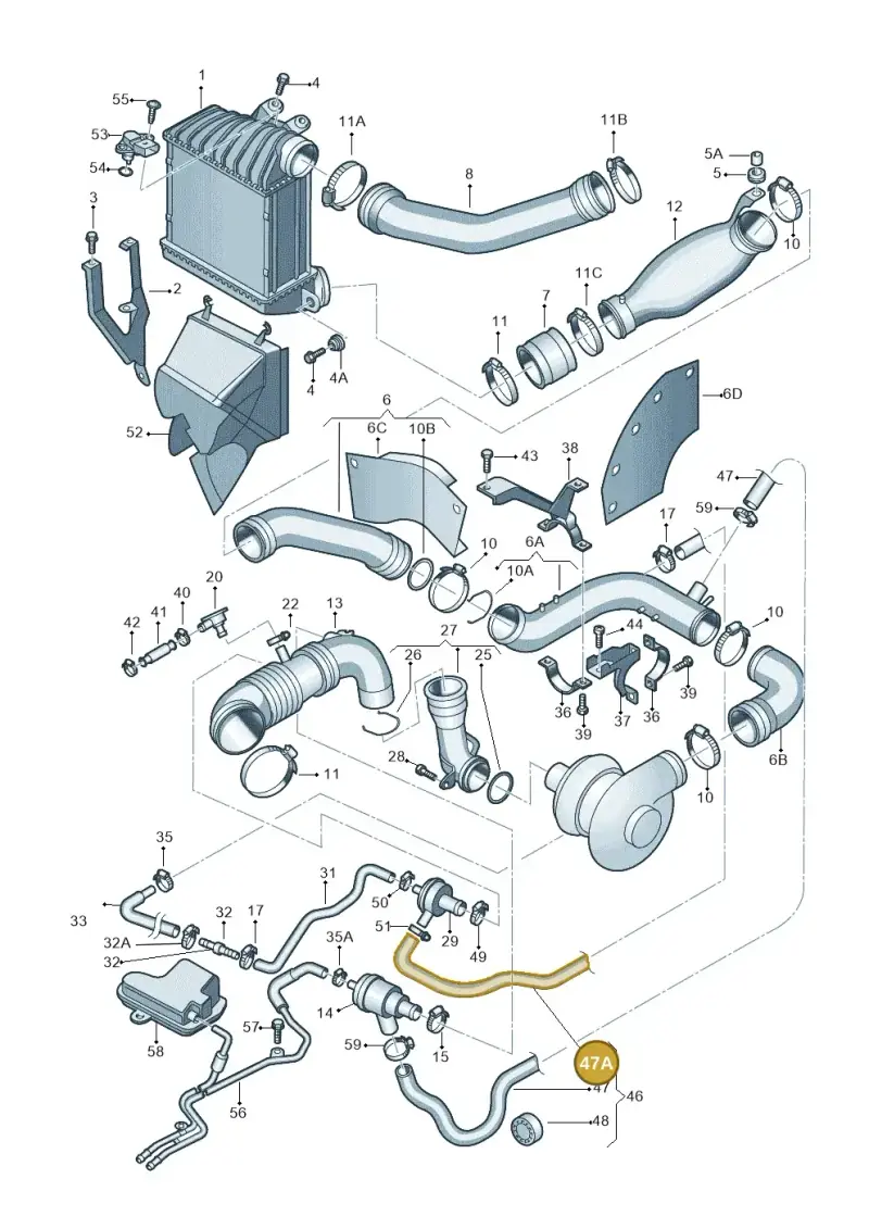 8L0145718C — Volkswagen Jetta Wagon (2001-2001) diagram 194145750, position 47A