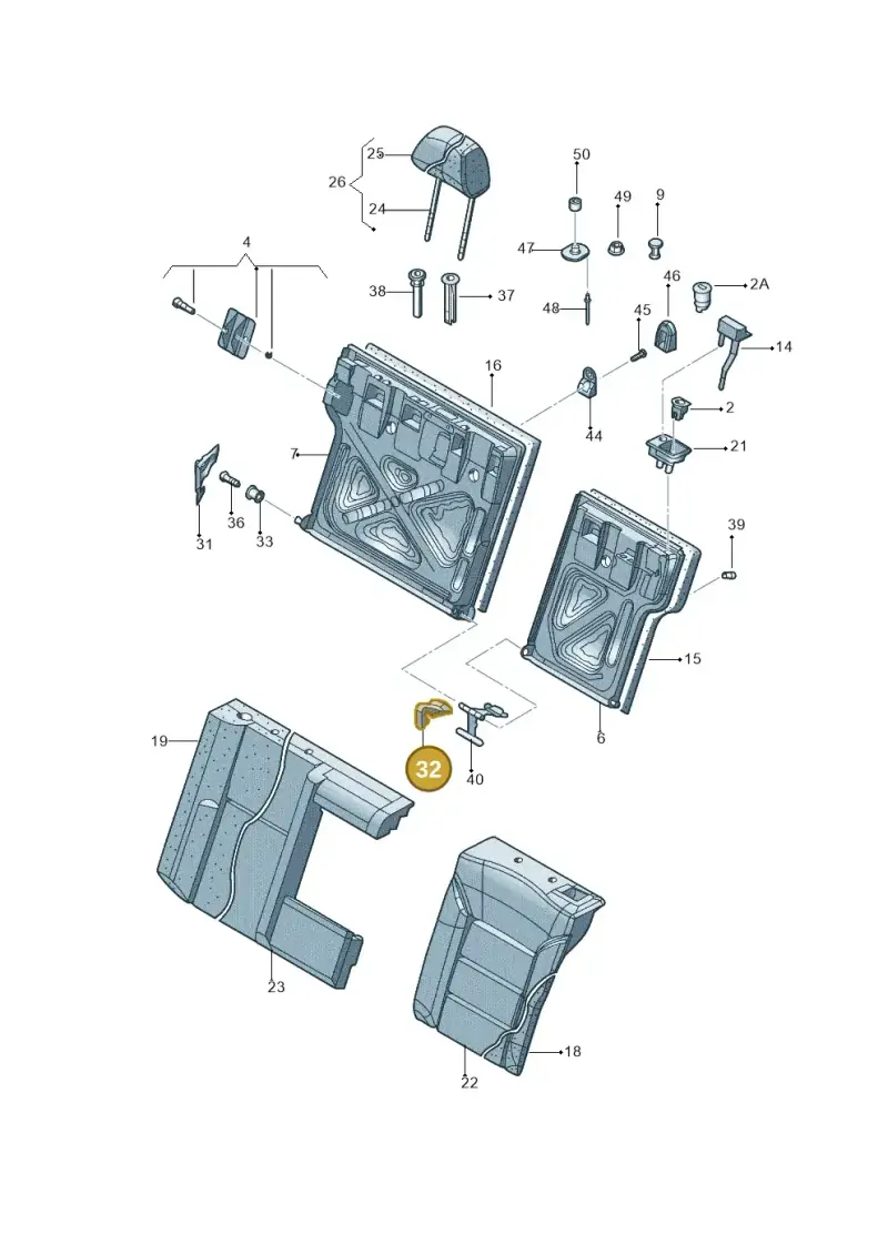 8L0886197A9B9 — Volkswagen Jetta             "USA"99>01 (1998-2001) diagram 204885700, position 32