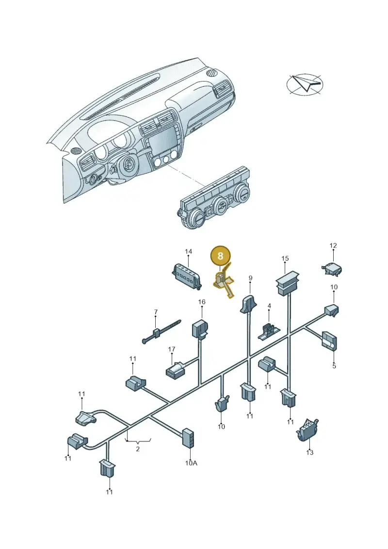 8L0971838 — Volkswagen Jetta 1.6 (2014-2018) diagram 789972660, position 8