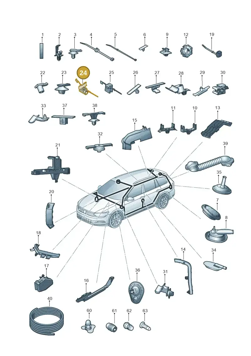 8L0971838 — Volkswagen Passat saloon (2014-2024) diagram 793971920, position 24