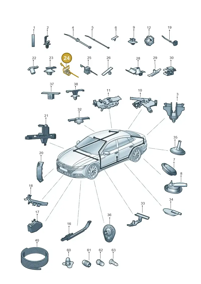 8L0971838 — Volkswagen Arteon (2017-2023) diagram 828971920, position 24