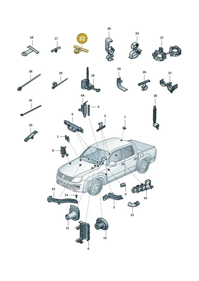 8L0971848A — Volkswagen Amarok twin cab (2022-) diagram 2ha971086, position 22