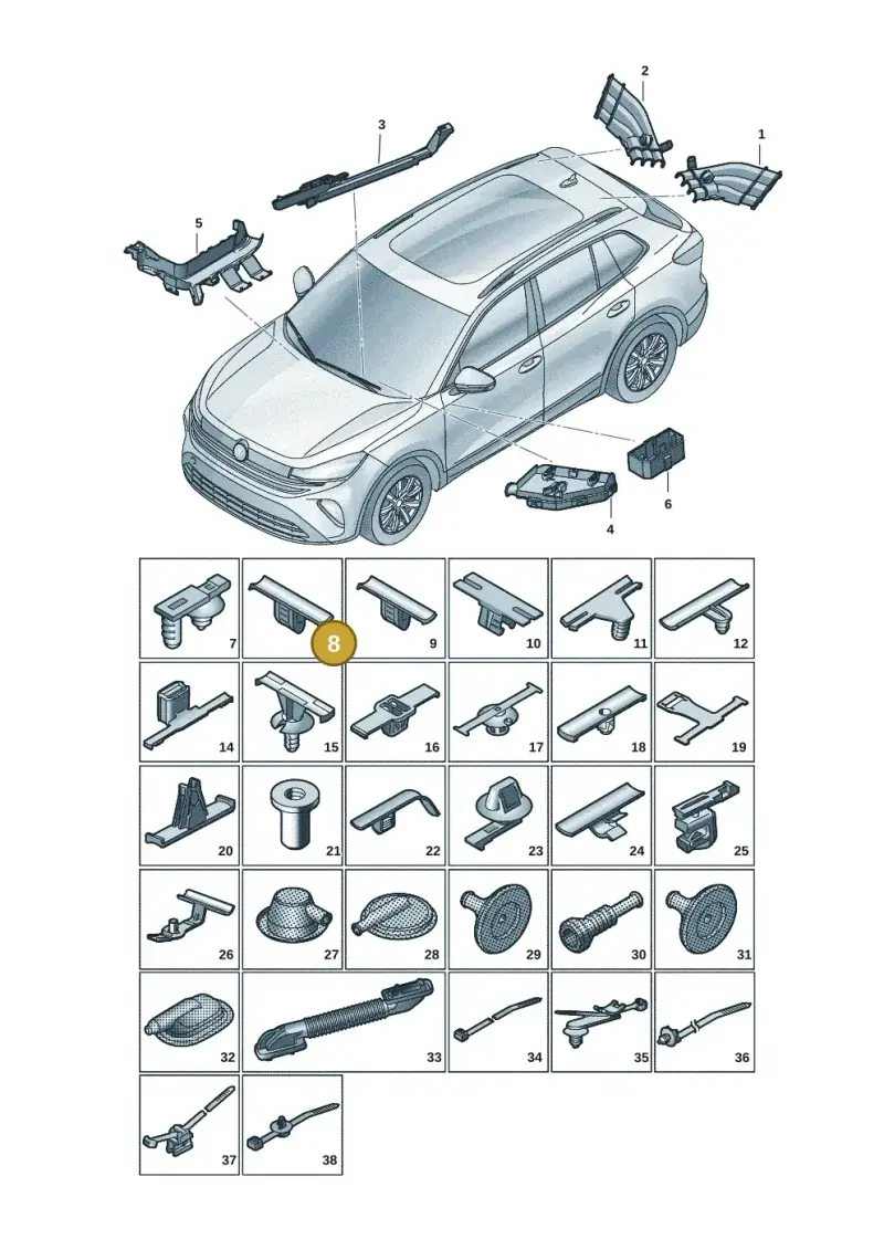 8L0971848D — Volkswagen Tiguan 2.0 (2023-) diagram 57x972001, position 8