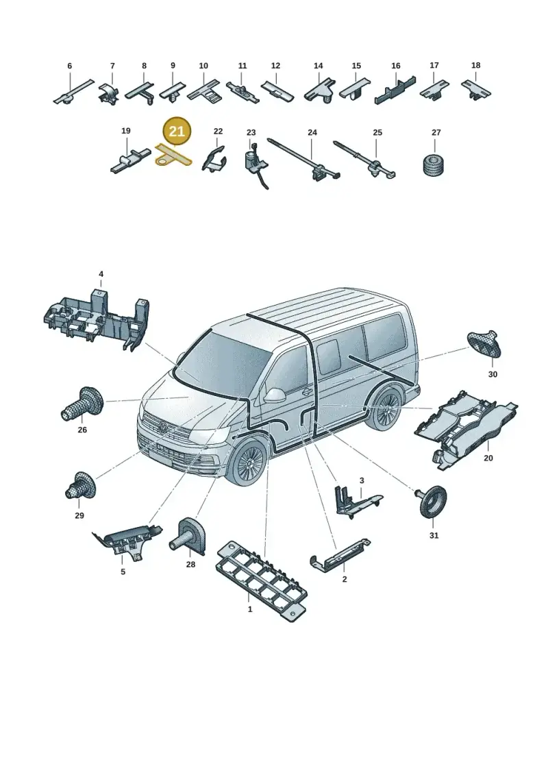 8L0971848D — Volkswagen Transport. multivan (2019-2024) diagram 7em971081, position 21
