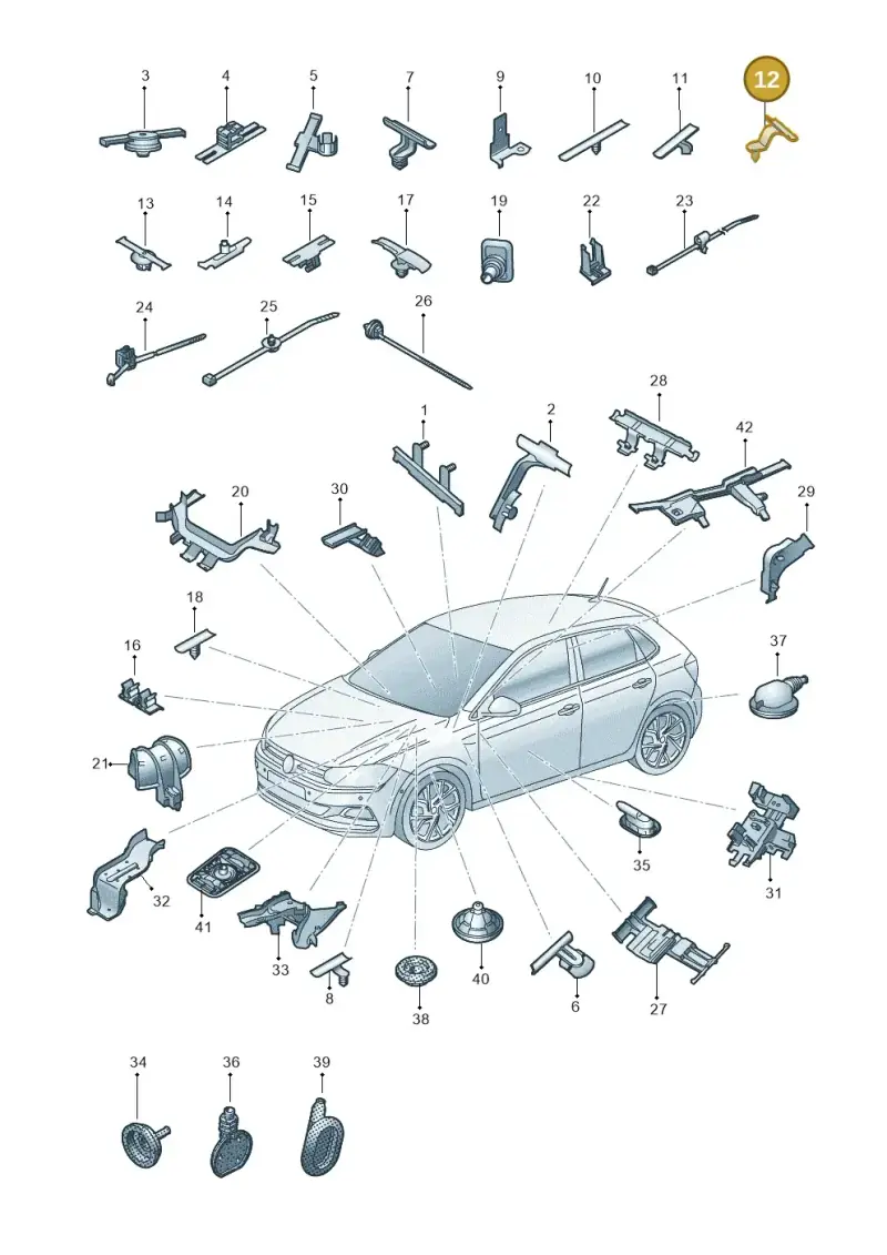 8L0971848F — Volkswagen Polo 1.0 BlueMotion (2017-2024) diagram 837971830, position 12