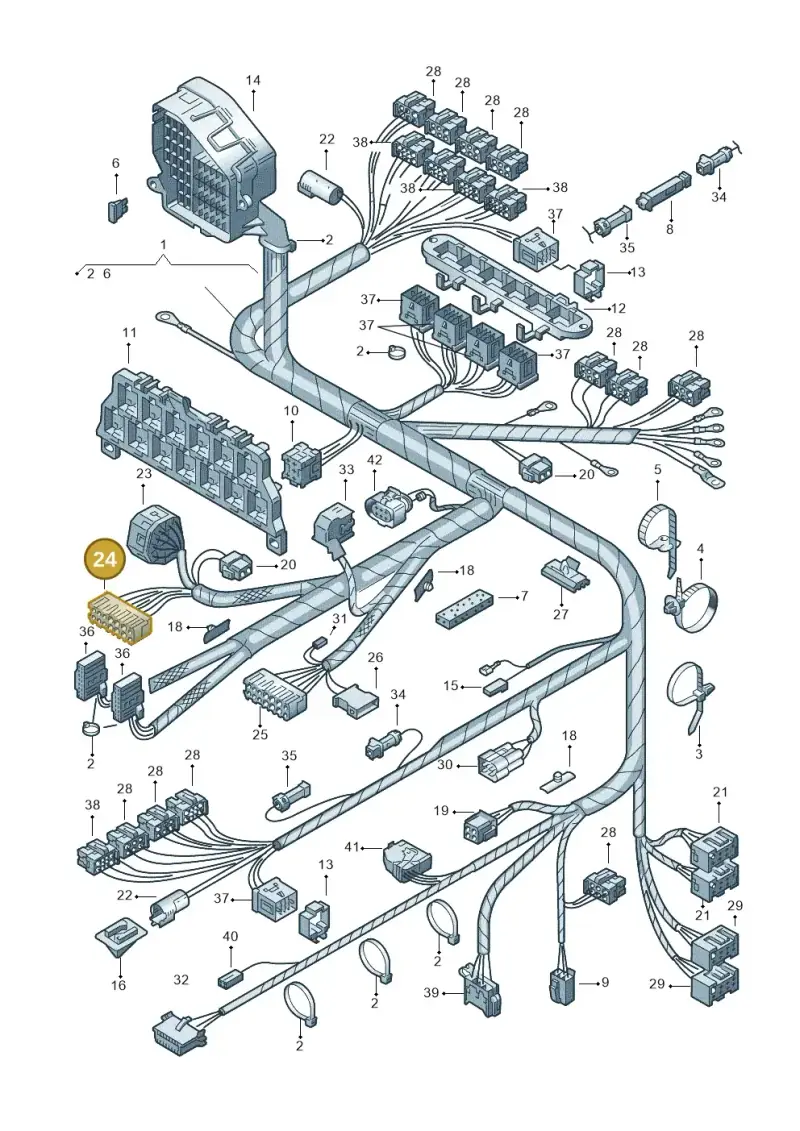 8L0971978 — Volkswagen PASSAT/4MOTION/W8 (2002-2005) diagram 156971900, position 24