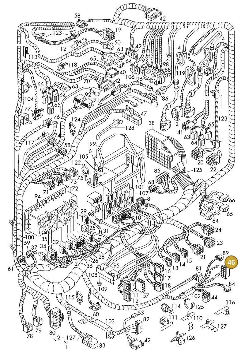 8L0971978 — Volkswagen FOX                  M.05> (2005-) diagram 225971850, position 46