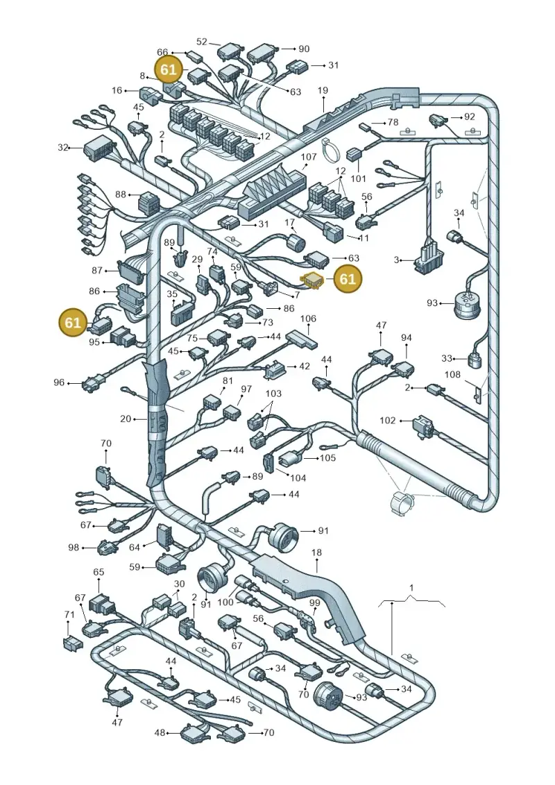 8L0971978 — Volkswagen Sharan (2008-2010) diagram 162971810, position 61