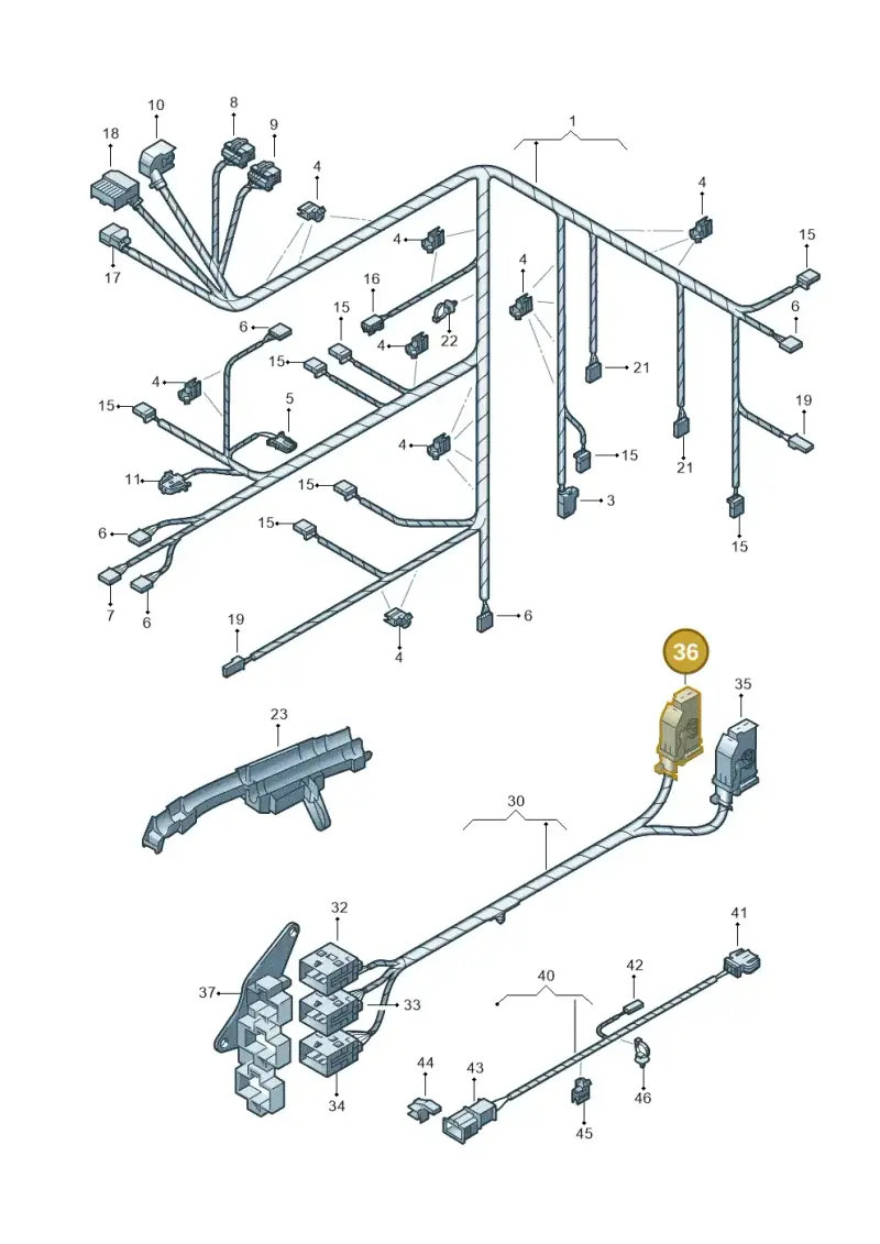 8L0972977D — Volkswagen Phaeton 4motion (2010-2016) diagram 258971900, position 36