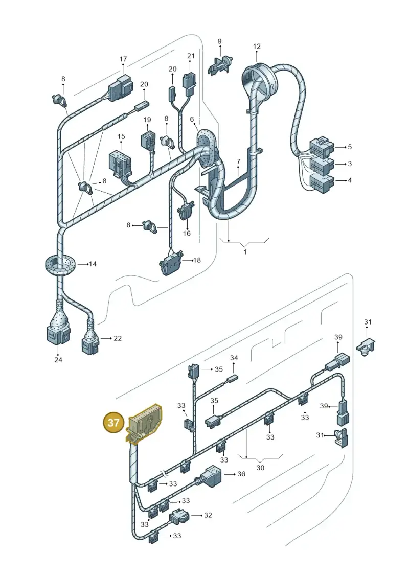 8L0972977H — Volkswagen Phaeton 4motion (2010-2016) diagram 258972350, position 37