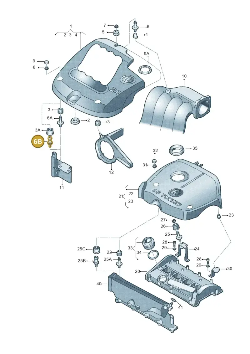 8L9103951 — Volkswagen New Beetle             06> (2005-) diagram 194103710, position 6B