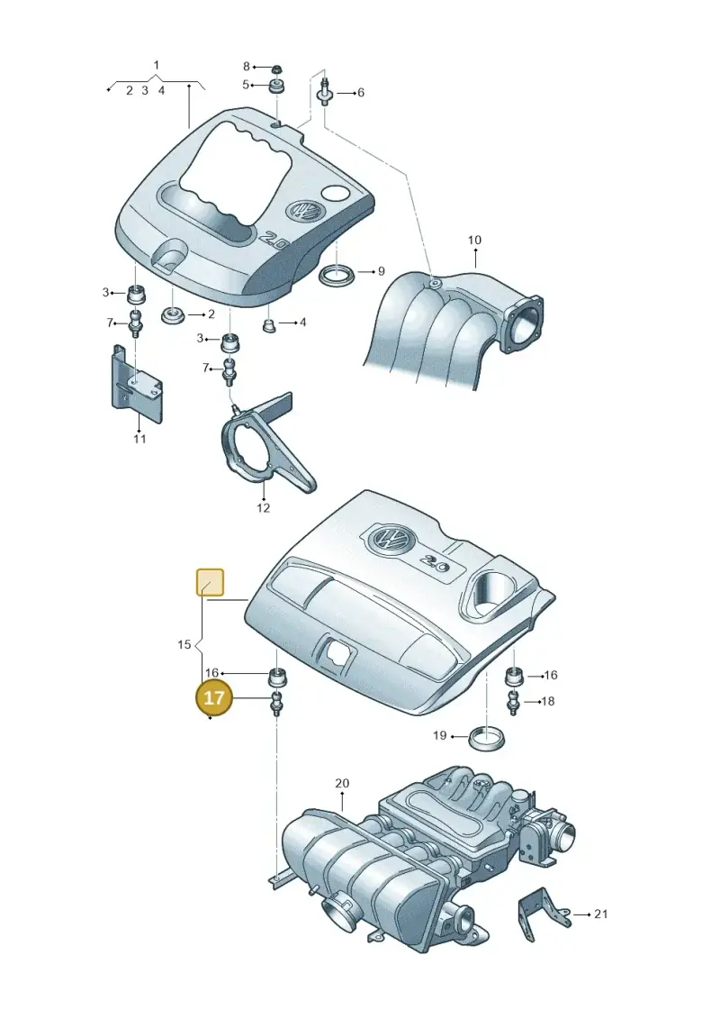 8L9103951 — Volkswagen Jetta/Wagon (2002-2006) diagram 405103720, position 17