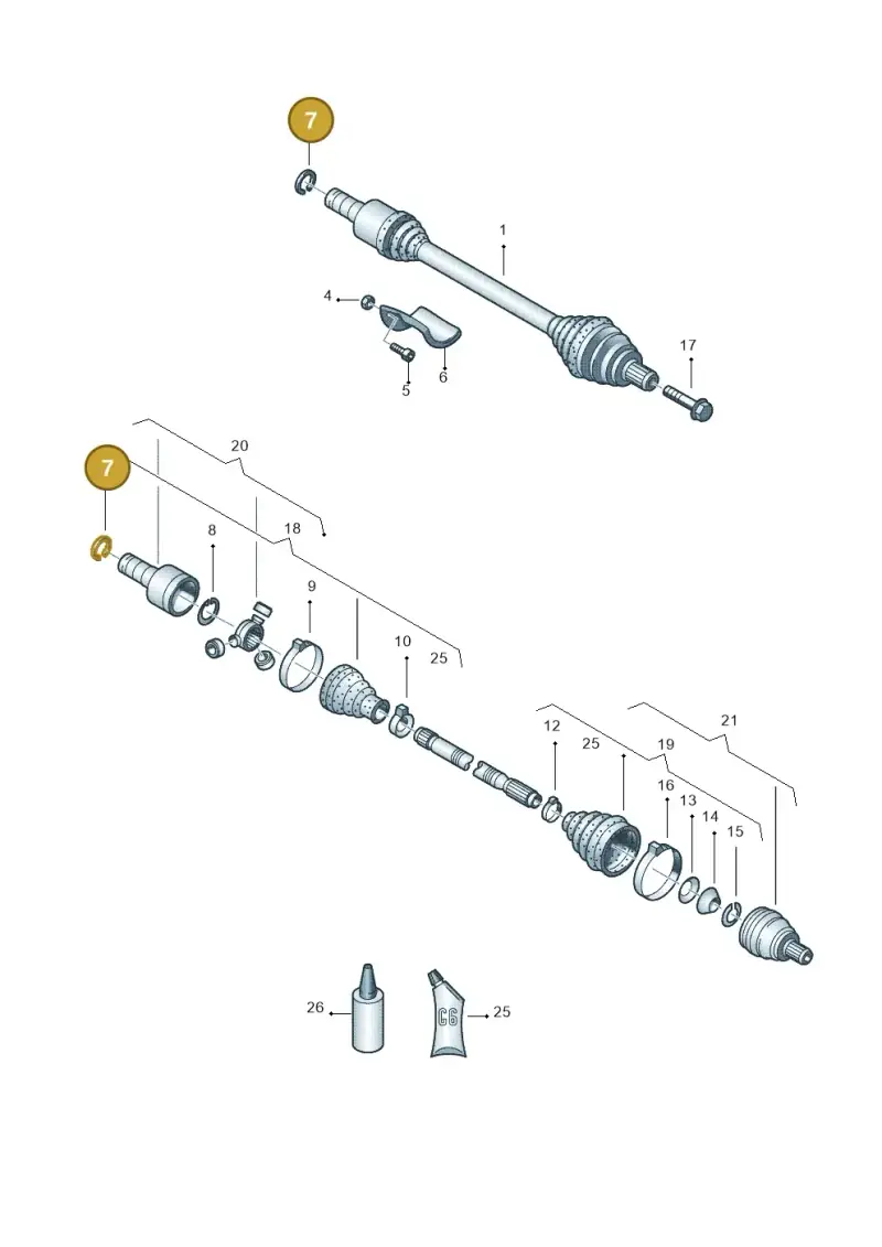 8N0407297 — Volkswagen Jetta (2008-2011) diagram 409407440, position 7