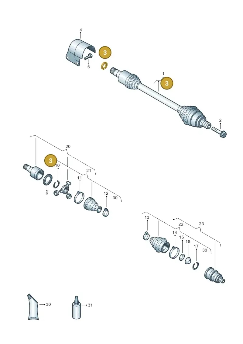 8N0407297 — Volkswagen Golf 1.4 BlueMotion (2014-2017) diagram 645407440, position 3
