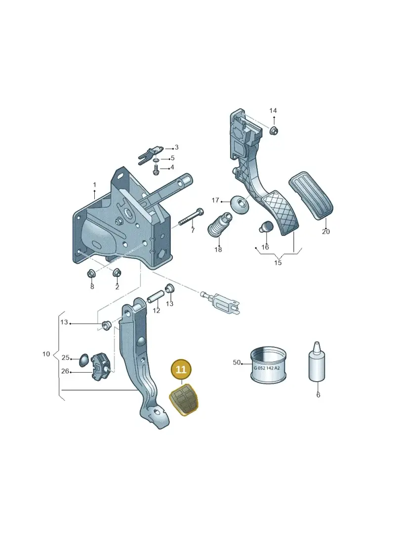 8N0721173A — Volkswagen Polo (2008-2009) diagram 461721600, position 11