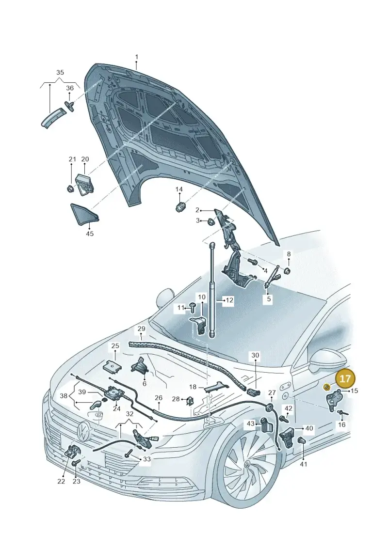 8P0823433A — Volkswagen Arteon (2017-2023) diagram 828823000, position 17