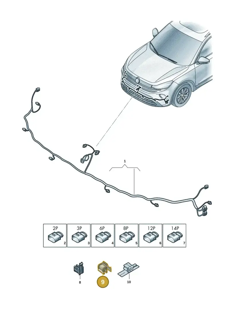 8P0971848D — Volkswagen Tiguan 2.0 (2023-) diagram 57x971000, position 9