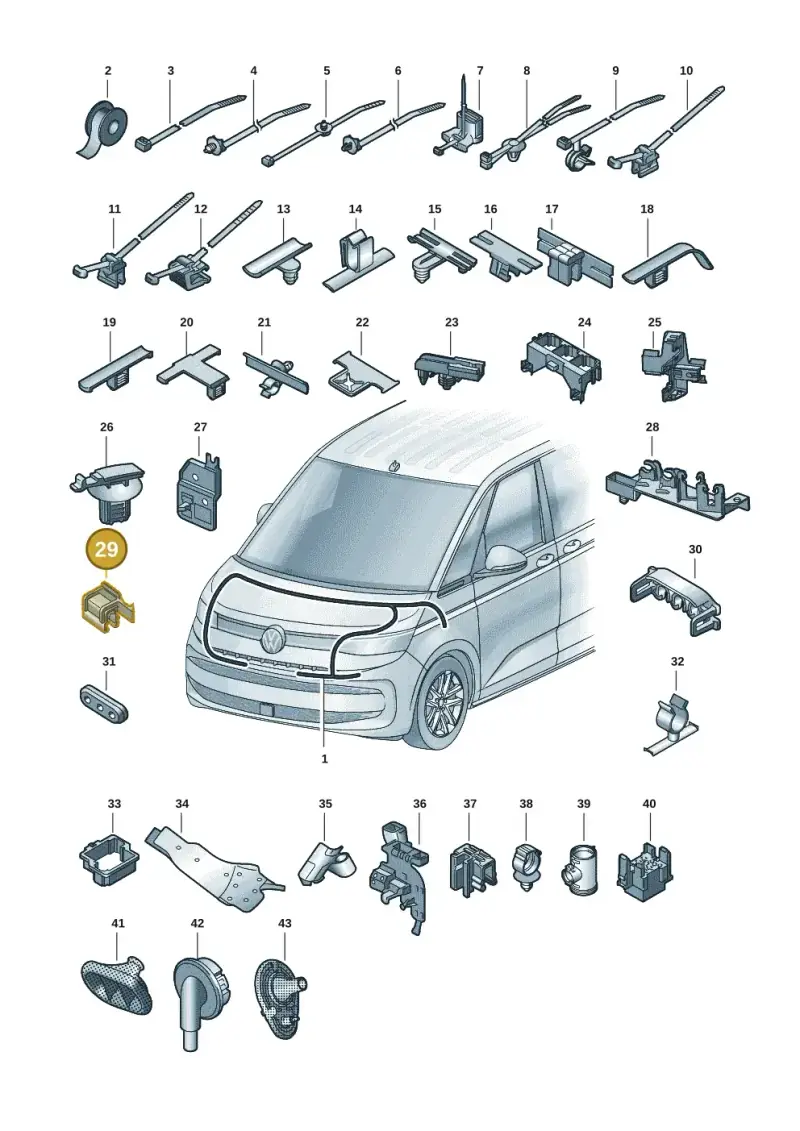 8P0971848D — Volkswagen Multivan (2021-) diagram 7t0971801, position 29