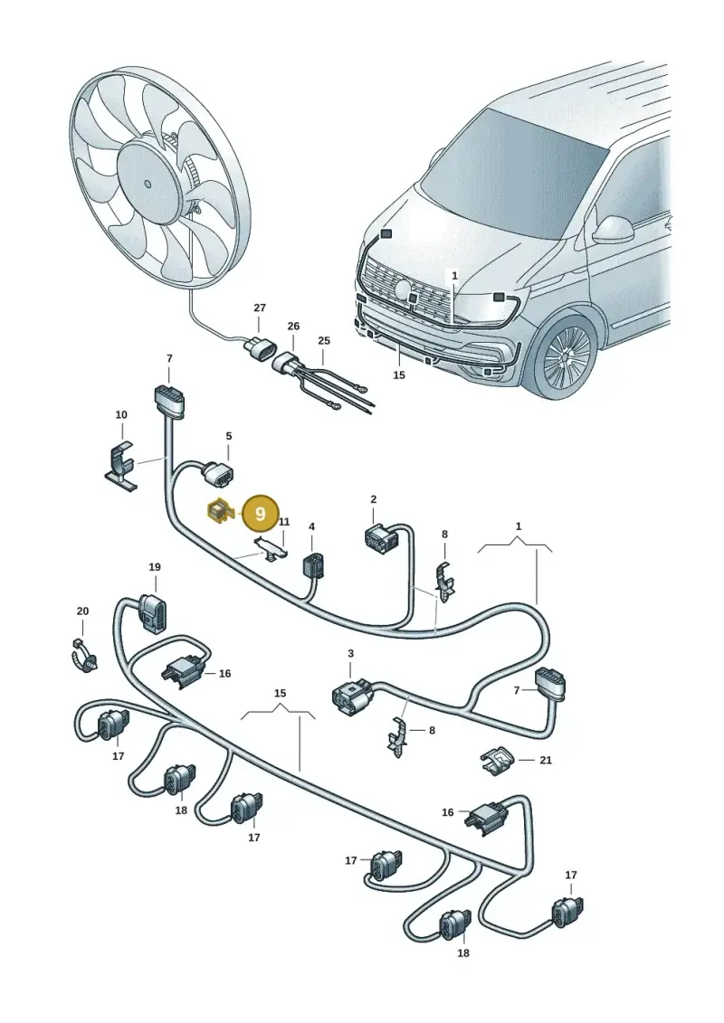 8P0971848K — Volkswagen Transport. multivan (2019-2024) diagram 7em971000, position 9