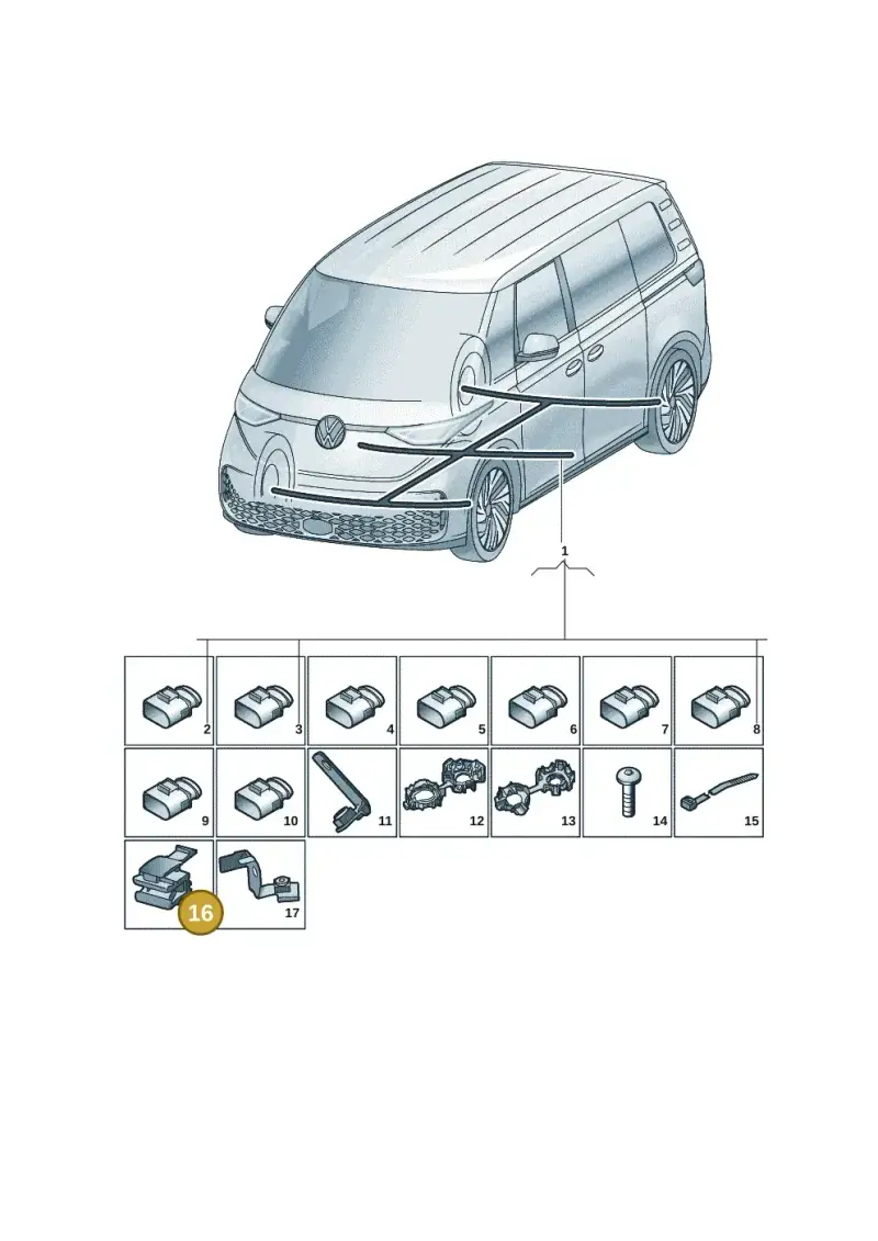 8P0971848L — Volkswagen ID.Buzz (2022-) diagram 15a971900, position 16