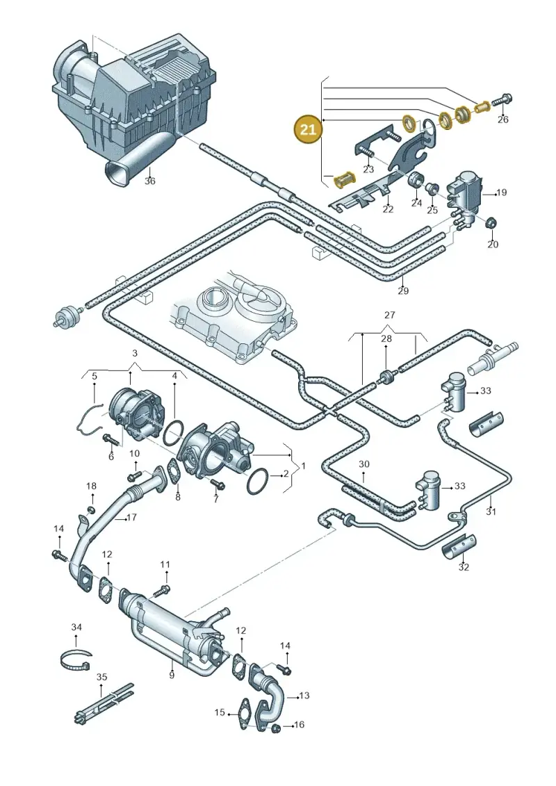 8P0998801 — Volkswagen Passat estate (2008-2011) diagram 460131750, position 21
