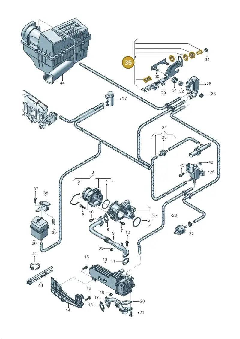 8P0998801 — Volkswagen Passat estate (2008-2011) diagram 460131850, position 35