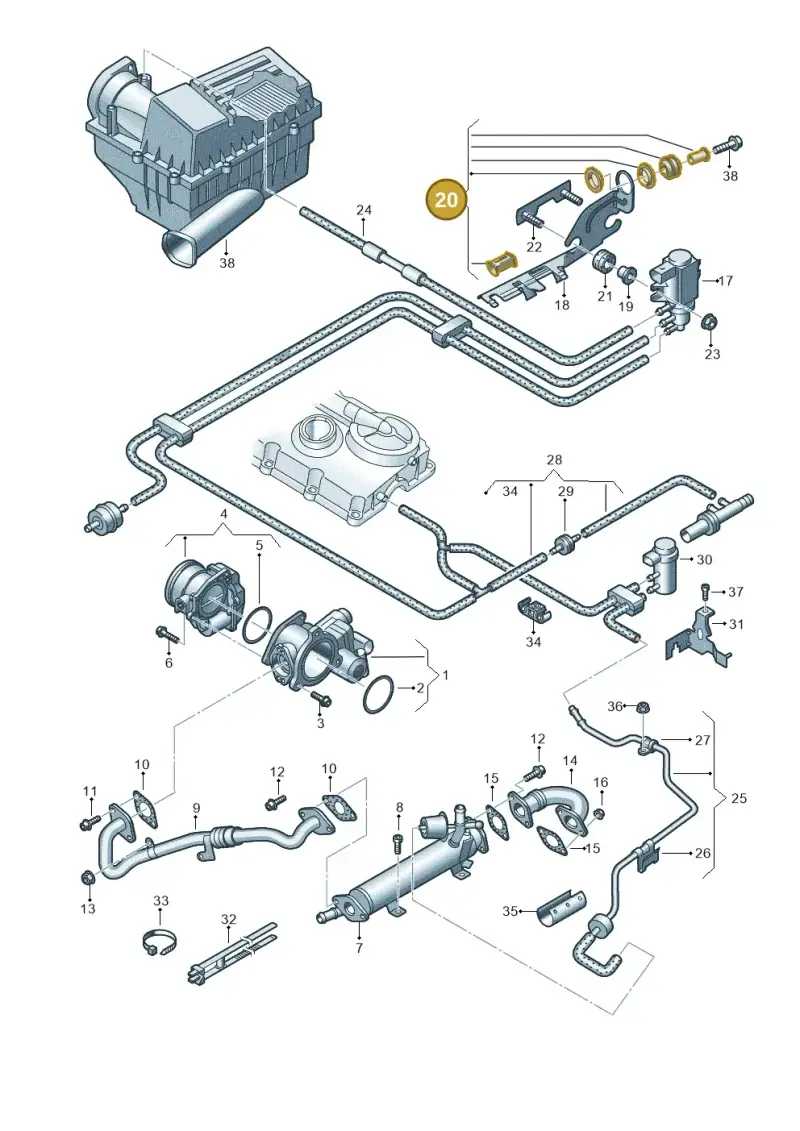 8P0998801 — Volkswagen Passat estate (2008-2011) diagram 627131900, position 20