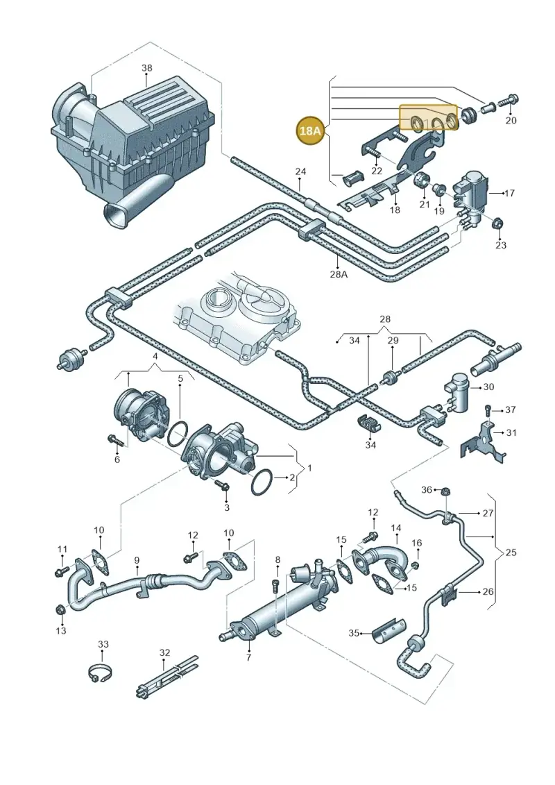 8P0998801 — Volkswagen Passat CC (2008-2012) diagram 645131450, position 18A