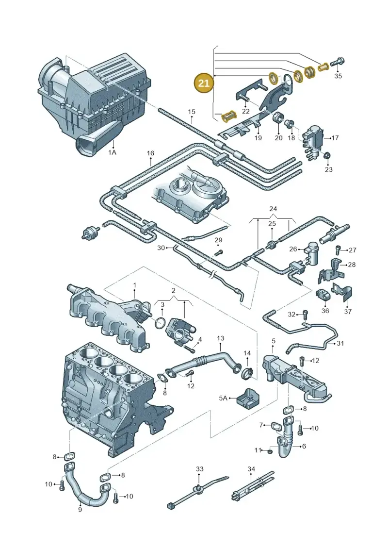8P0998801 — Volkswagen Passat CC (2011-2016) diagram 656131400, position 21