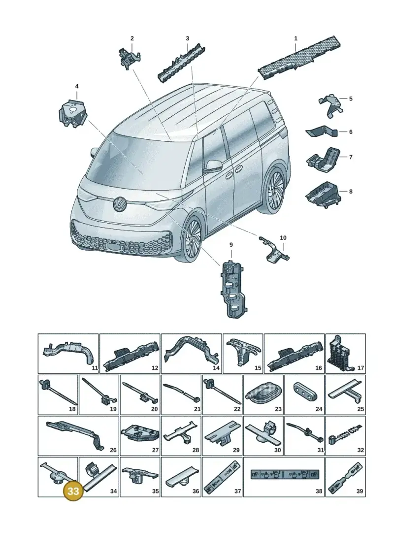 8P4971843 — Volkswagen ID.Buzz (2022-) diagram 15a972001, position 33