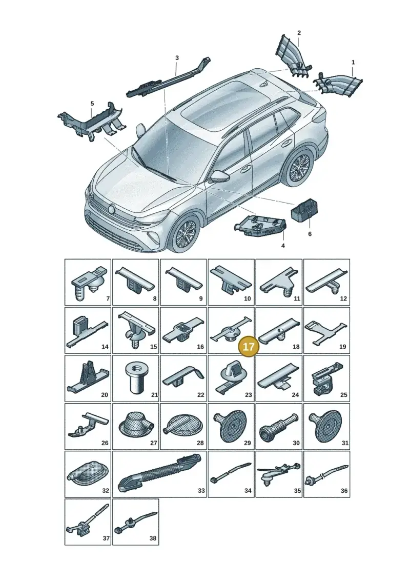 8P4971843 — Volkswagen Tiguan 2.0 (2023-) diagram 57x972001, position 17