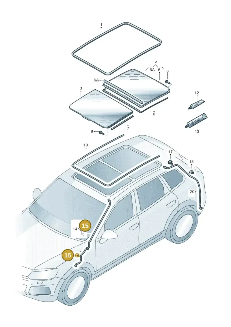 8R0877244 — Volkswagen Touareg BlueMotion (2014-2018) diagram 693877000, position 15