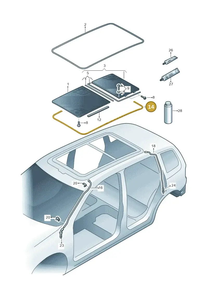 8R0877439A — Volkswagen Sharan BlueMotion (2015-2022) diagram 694877000, position 14