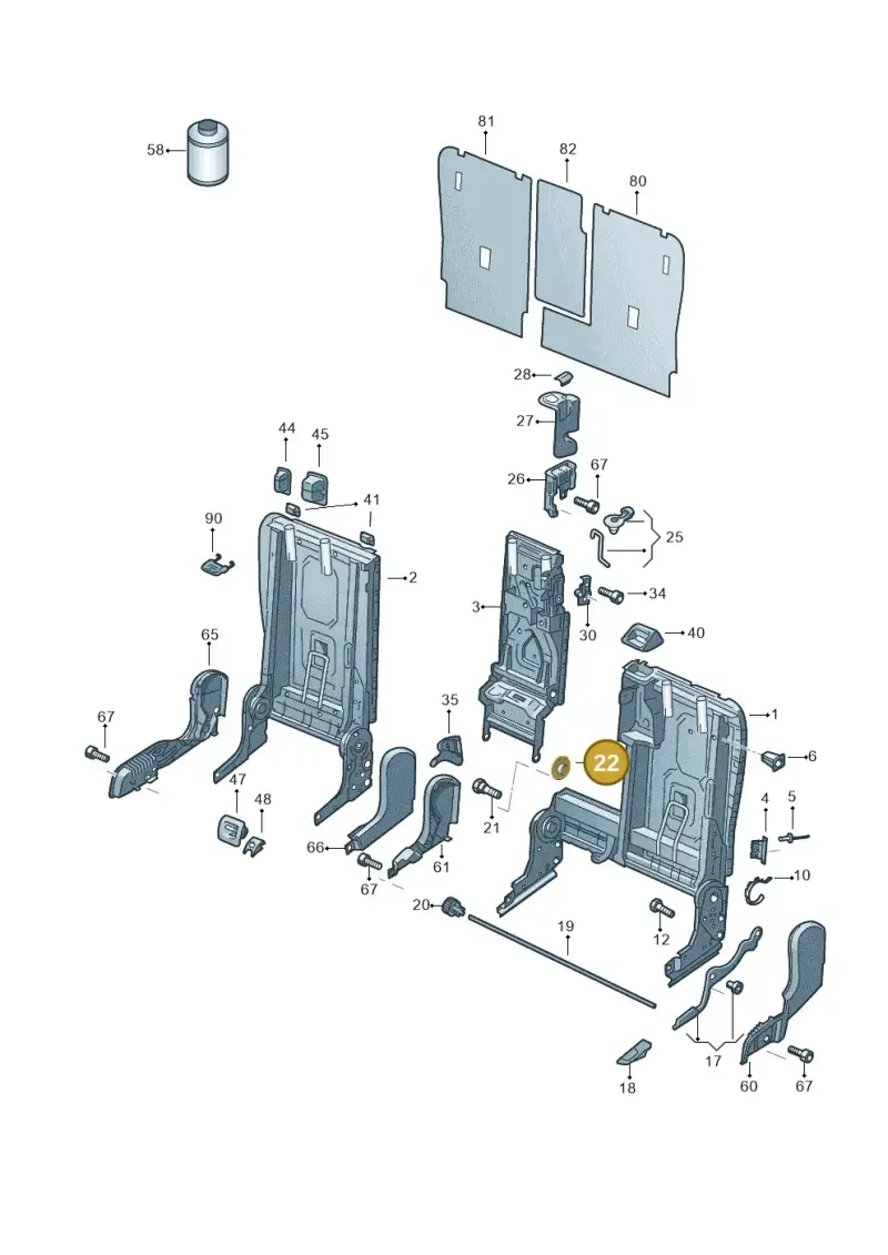 8R0885678 — Volkswagen Touareg BlueMotion (2014-2018) diagram 693885700, position 22
