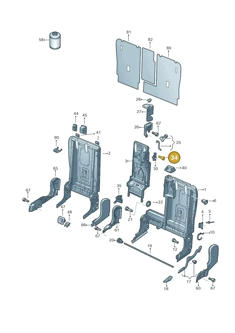 8R0898022A — Volkswagen Touareg BlueMotion (2014-2018) diagram 693885700, position 34