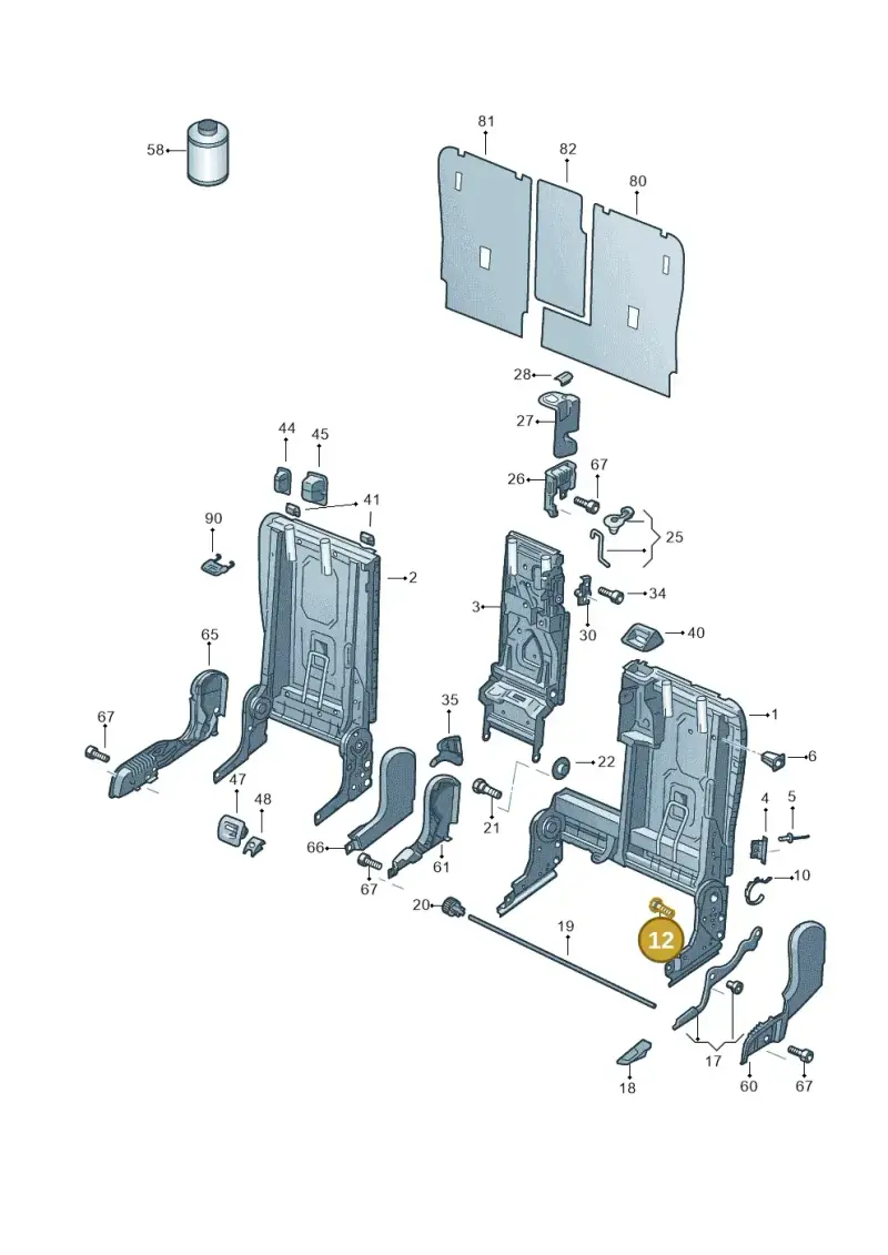 8R0898022 — Volkswagen Touareg BlueMotion (2014-2018) diagram 693885700, position 12