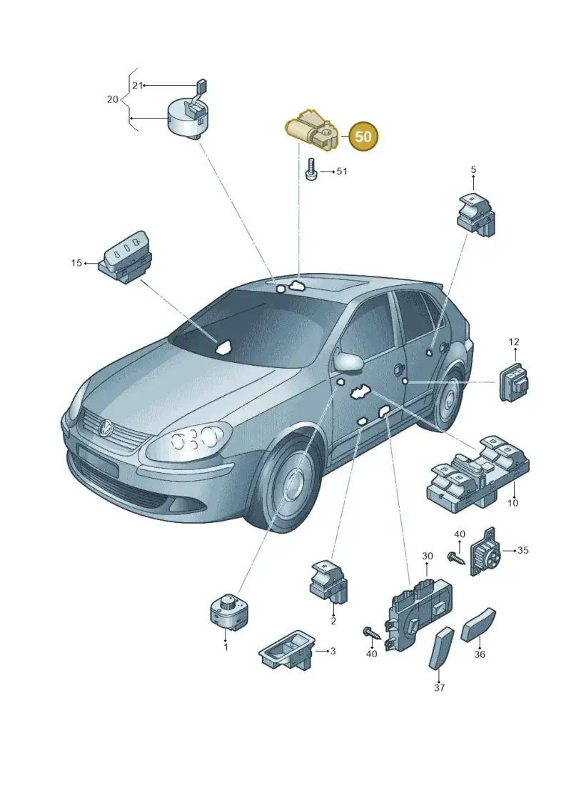 8R0959591A — Volkswagen Jetta variant (2009-2014) diagram 420959050, position 50