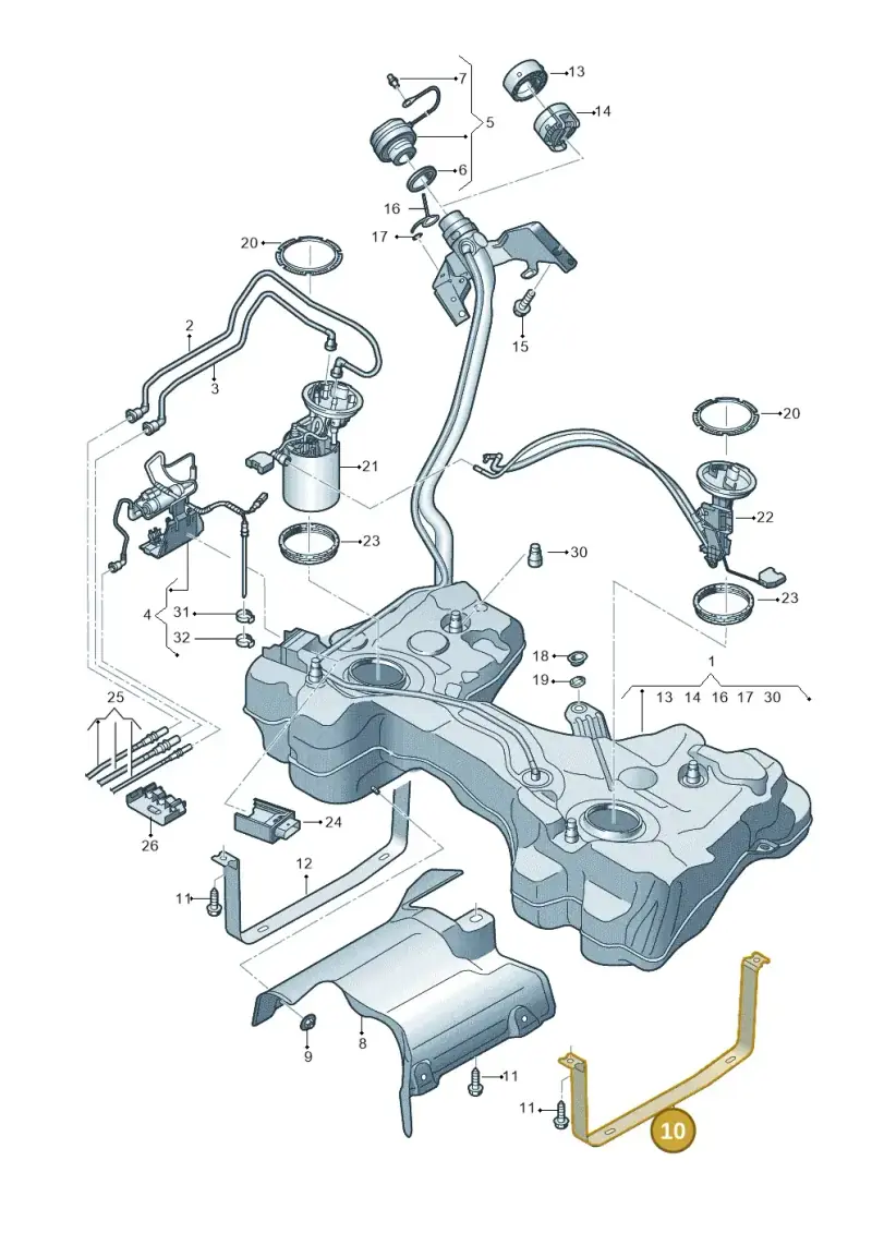 8S0201653 — Volkswagen T-Roc BlueMotion (2017-2024) diagram 813201650, position 10