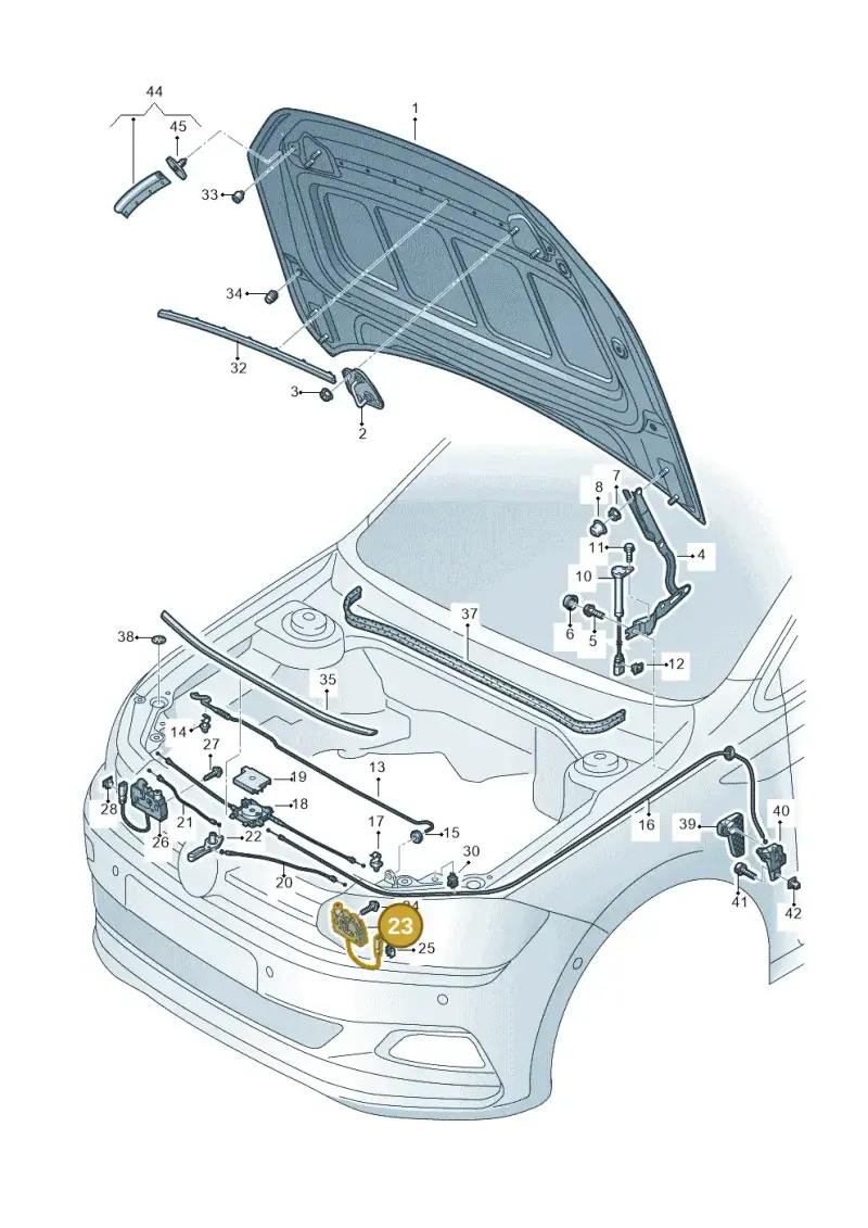 8S0823509B — Volkswagen Polo 1.0 BlueMotion (2017-2024) diagram 837823000, position 23