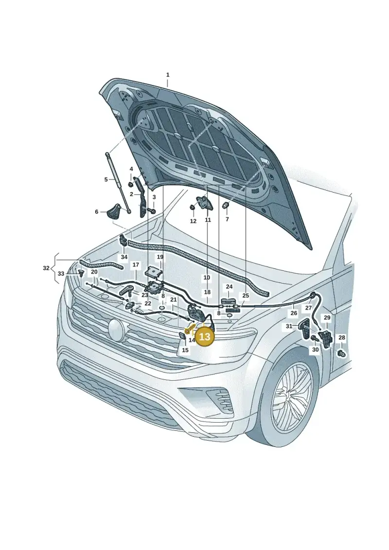 8S0823509C — Volkswagen Atlas Cross Sport (2023-) diagram 3cm823000, position 13