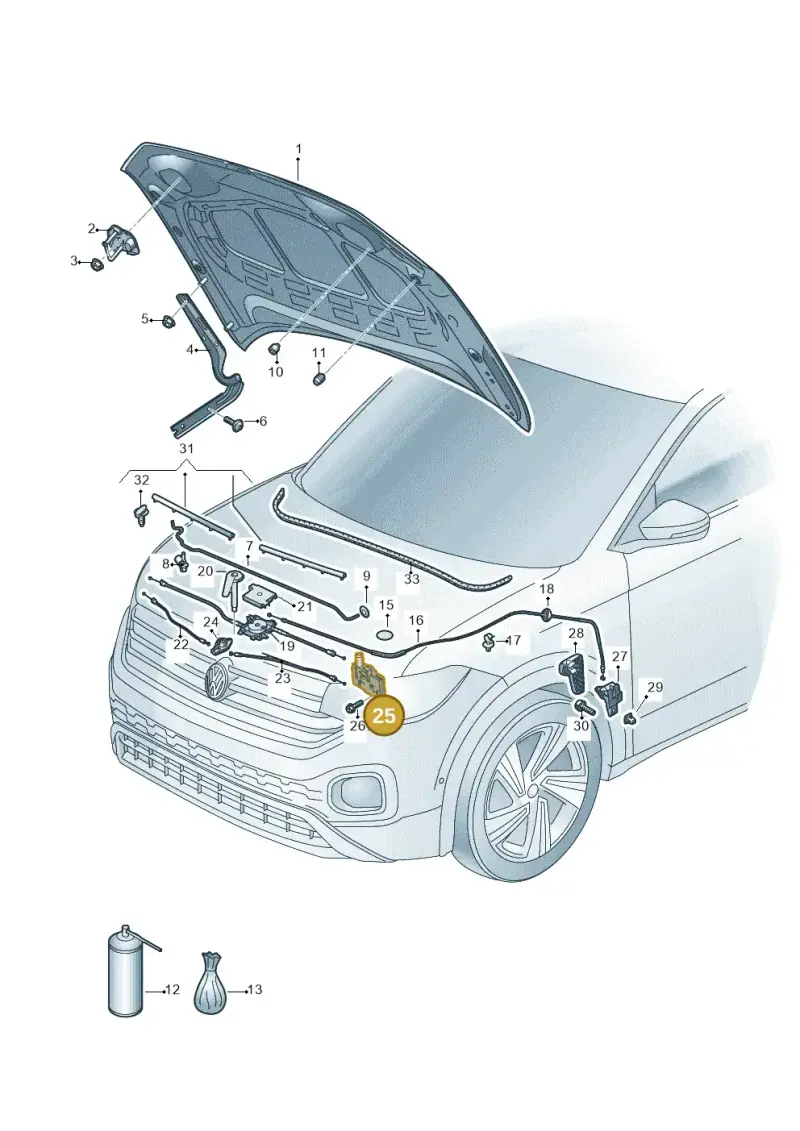 8S0823509C — Volkswagen T-Cross 1,0 (2018-2024) diagram 587823000, position 25
