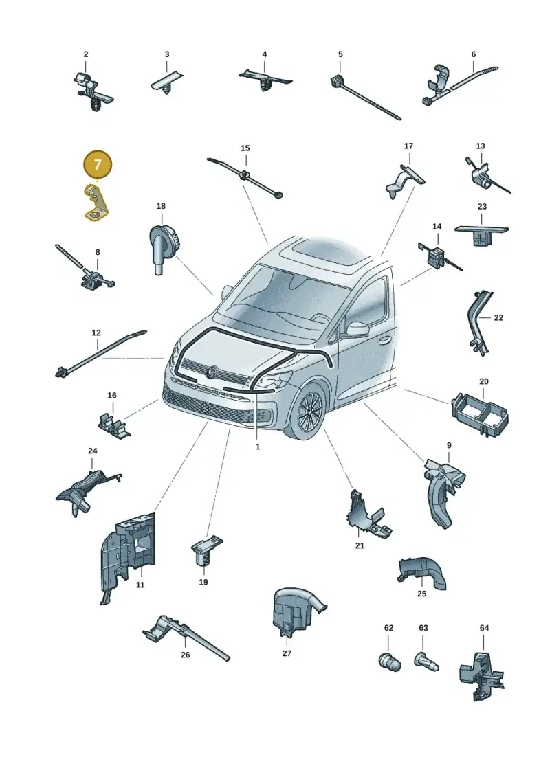 8S0971848 — Volkswagen Caddy Maxi Kombi (2020-2024) diagram 2ka971081, position 7
