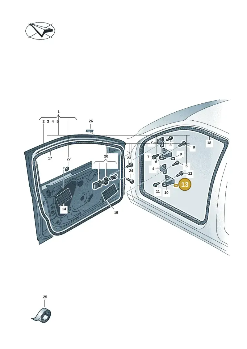 8T0837947 — Volkswagen Passat estate (2023-) diagram 3j0831000, position 13